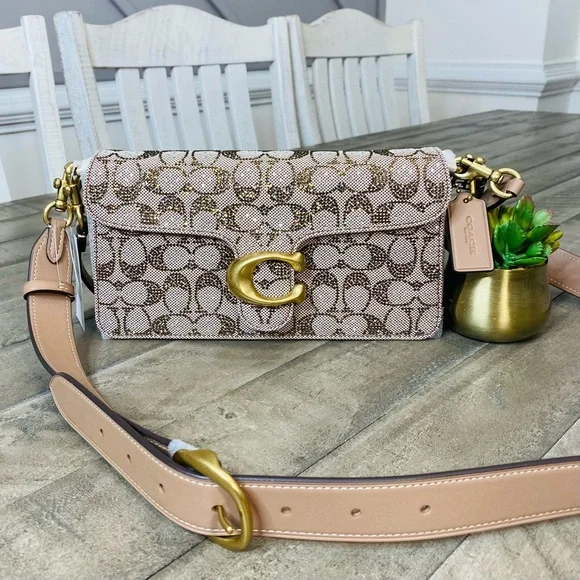 Coach Tabby 26 Medium Crystal Signature Jacquard Shoulder Bag Crossbody - Picture 6 of 16